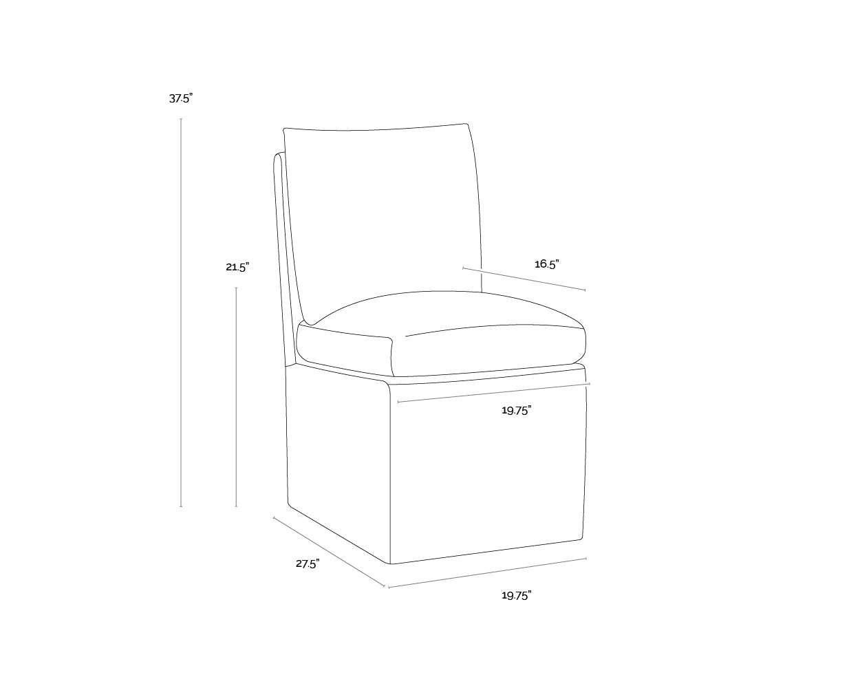 Glenrose Wheeled Dining Chair
