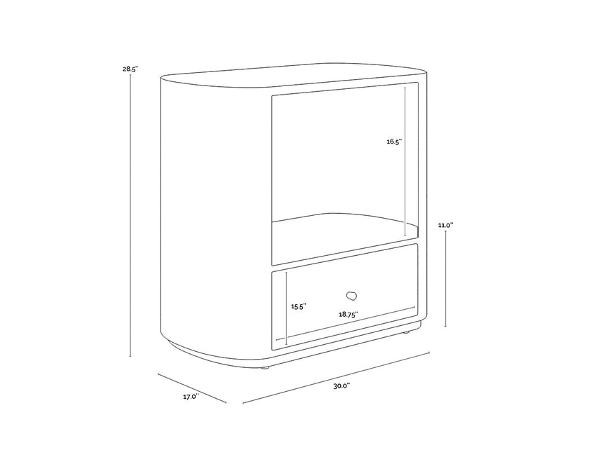 Siena Nightstand - Oval