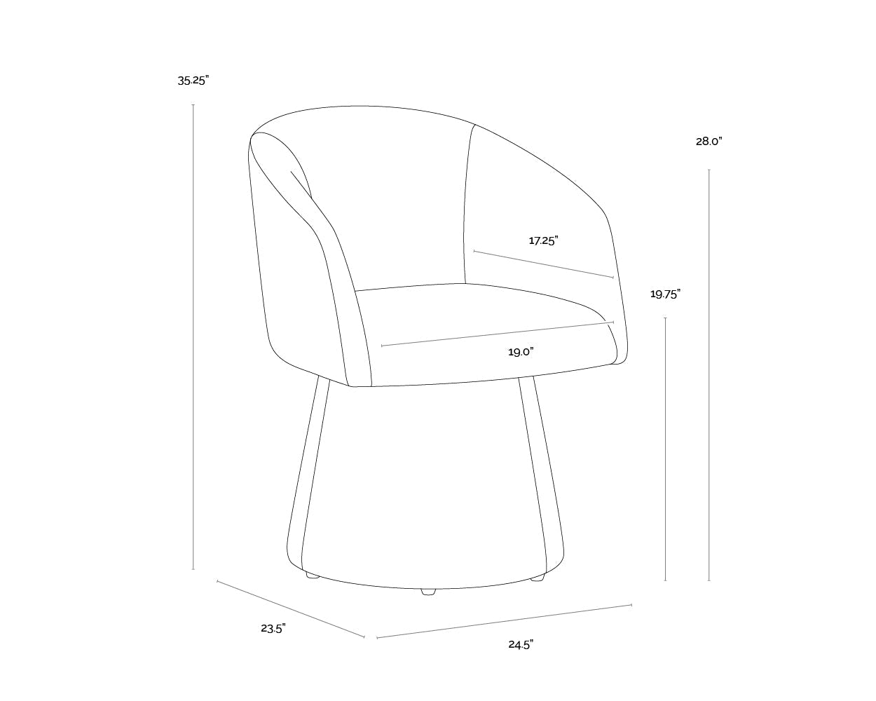 Etta Swivel Dining Armchair