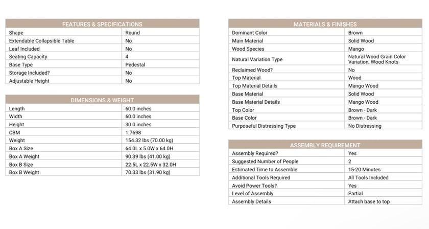 Fitzgerald Dining Table